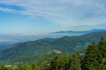Fototapeta na wymiar View of Alpi Apuane from Foce Carpinelli, Tuscany