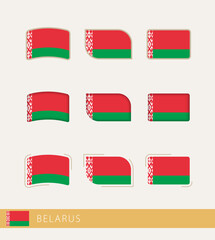 Vector flags of Belarus, collection of Belarus flags.