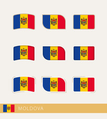 Vector flags of Moldova, collection of Moldova flags.