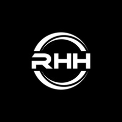 RHHH letter logo design with black background in illustrator, vector logo modern alphabet font overlap style. calligraphy designs for logo, Poster, Invitation, etc.