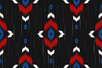 Fototapeta na wymiar Beautiful ethnic pattern art. Ikat seamless pattern traditional. American, Mexican style. Design for background, wallpaper, vector illustration, fabric, clothing, carpet, textile, batik, embroidery.