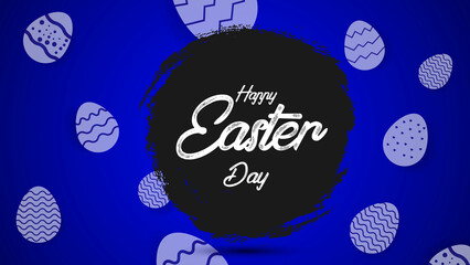 Easter poster and banner template with Easter nest on dark black background  design vector illustration.