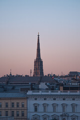 Fototapeta na wymiar Wien sunset cathedral views skyline