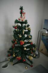 Decorated christmas tree. Happy New Year.