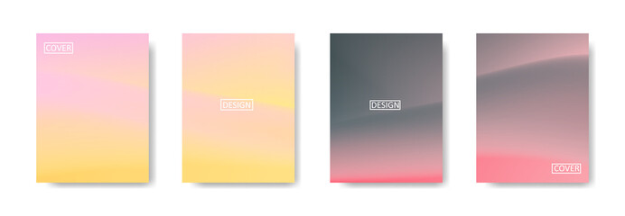 Fototapeta premium Set of abstract background with beautiful gradation color, colorful background for poster flyer banner backdrop.vertical banner.cool fluid background vector illustration