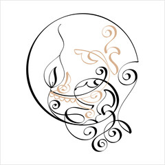 Diwali Diya Pen Ink Style M_2204036