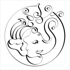 Ganesha Pen Ink Style M_2204004