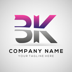BK Logo Template Design. Creative Letter BK Modern Business Logo Vector Template .