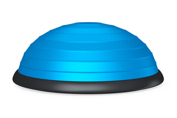 Blue half fitball or fitness ball for yoga exercise isolated white background