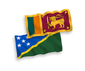 Flags of Sri Lanka and Solomon Islands on a white background
