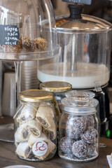 Jars of cookies and biscuits 
