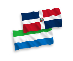 Flags of Dominican Republic and Sierra Leone on a white background