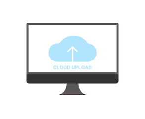 Upload vector icon, cloud storage symbol. Vector illustration for web site