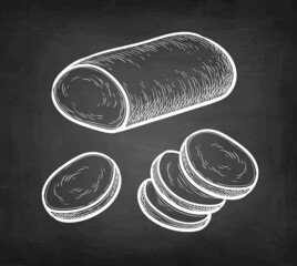 Chalk sketch of mozzarella cheese.