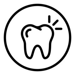 Shine Tooth Flat Icon Isolated On White Background