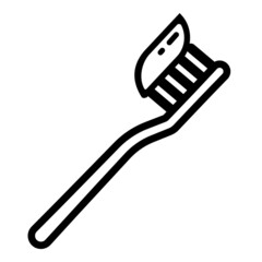 Toothbrush Flat Icon Isolated On White Background