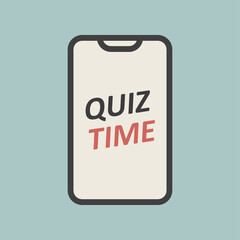 Online Quiz From on Phone. Choice and survey. Symbol of quiz online in website, choice and quiz exam list