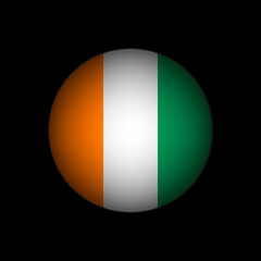 Country Ivory Coast. Ivory Coast flag. Vector illustration.