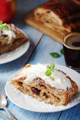 Traditional Austrian strudel with apples