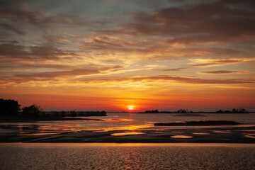 Fototapeta premium Tranquility Adriatic Sunset over lagoon of Grado