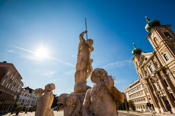 Piazza Vittoria with old Neptun fountain © Fotopogledi
