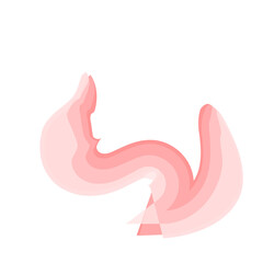 Watercolor Swirl Brushstroke Red 
