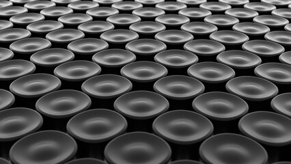 3d render black perspective geometric abstract shapes background for business card, website, banner