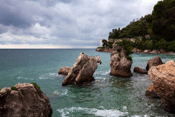 Obraz premium Miramare natural reserve Trieste in Overcast Weather