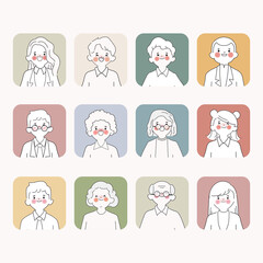 Hand drawn doodle business people cartoon difference character.