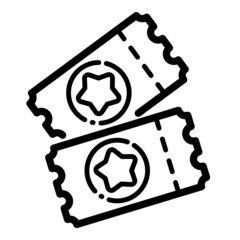 Event Tickets Flat Icon Isolated On White Background