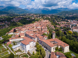 Fototapeta na wymiar aerial view of Biella, Piedmont, Italy