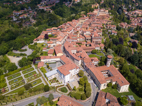 aerial view of Biella, Piedmont, Italy