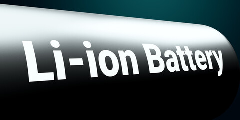 3D rendering lithium ion battery, Li-Ion batteries supply manufacturing for electric vehicle (EV) concept, industrial car technology illustration