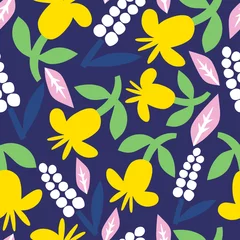 Stof per meter Floral seamless pattern. Vector design for fashion, fabric and wallpaper. Nice pattern in modern style. Hand drawn background. © Evartfinds