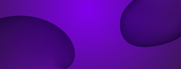 Abstract background with curved shapes and halftone dots in purple colors