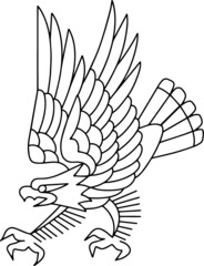 Traditional Eagle Tattoo Stencil Lines Vinyl Cutter Stamp Transfer