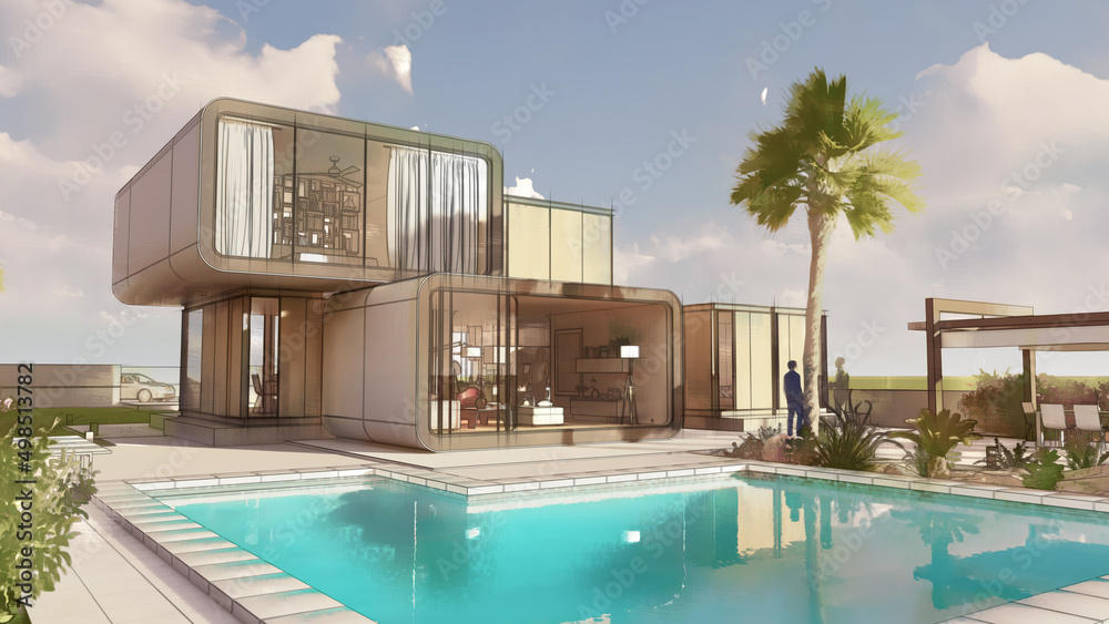 Poster modern architecture home design