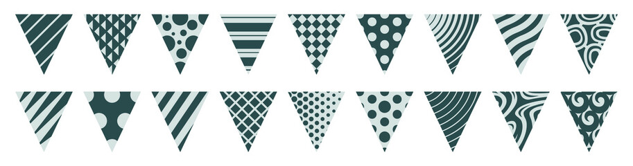Set of bunting flags for carnival garlands and holiday decoration