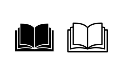 Book icon vector. open book sign and symbol. ebook icon