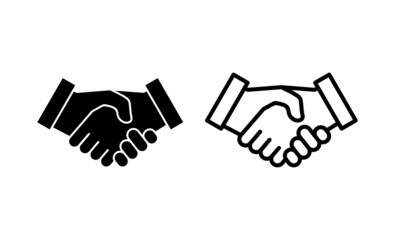 Obraz premium Handshake icon vector. business handshake sign and symbol. contact agreement