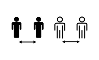 Social distance icon vector. social distancing sign and symbol. self quarantine sign