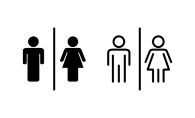Toilet icon vector. Girls and boys restrooms sign and symbol. bathroom sign. wc, lavatory