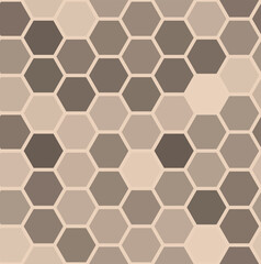 Vector honeycomb seamless pattern. Mosaic background of hexagon shapes.