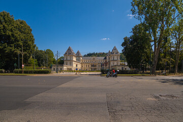 Fototapeta premium Valentino palace - former residence of Royal House of Savoy, currently is the seat of Polytechnic University Architecture Faculty in Turin, Italy.