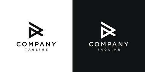 Creative Letter RA Monogram Logo Design Icon Template White and Black Background