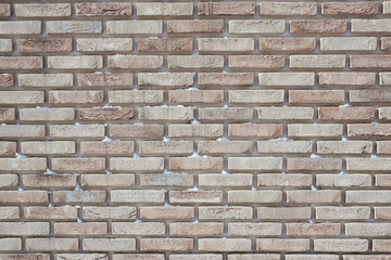 Background. Brick wall. Clinker clay brickwork. red brick wall background, wide panorama of...