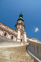 Zamosc, Poland - May 2010: View of the city center on a sunny day, City Hall