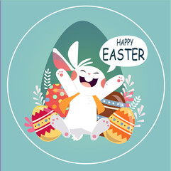 Easter Bunny(green background)