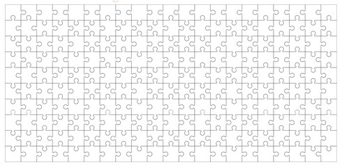 Set of black and white puzzle pieces isolated on a white background. Vector illustration