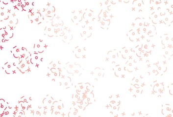 Light Red vector pattern with Digit symbols.